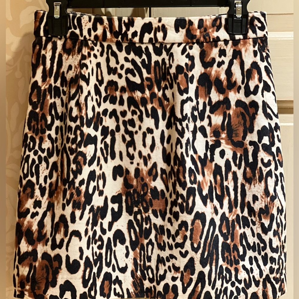 Milly Leopard Print Mini Skirt